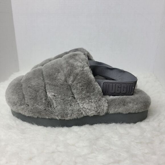 UGG Super Fluff Women’s Size 9 Slippers Shoes Gray Charcoal 1121751 G - Picture 3 of 7